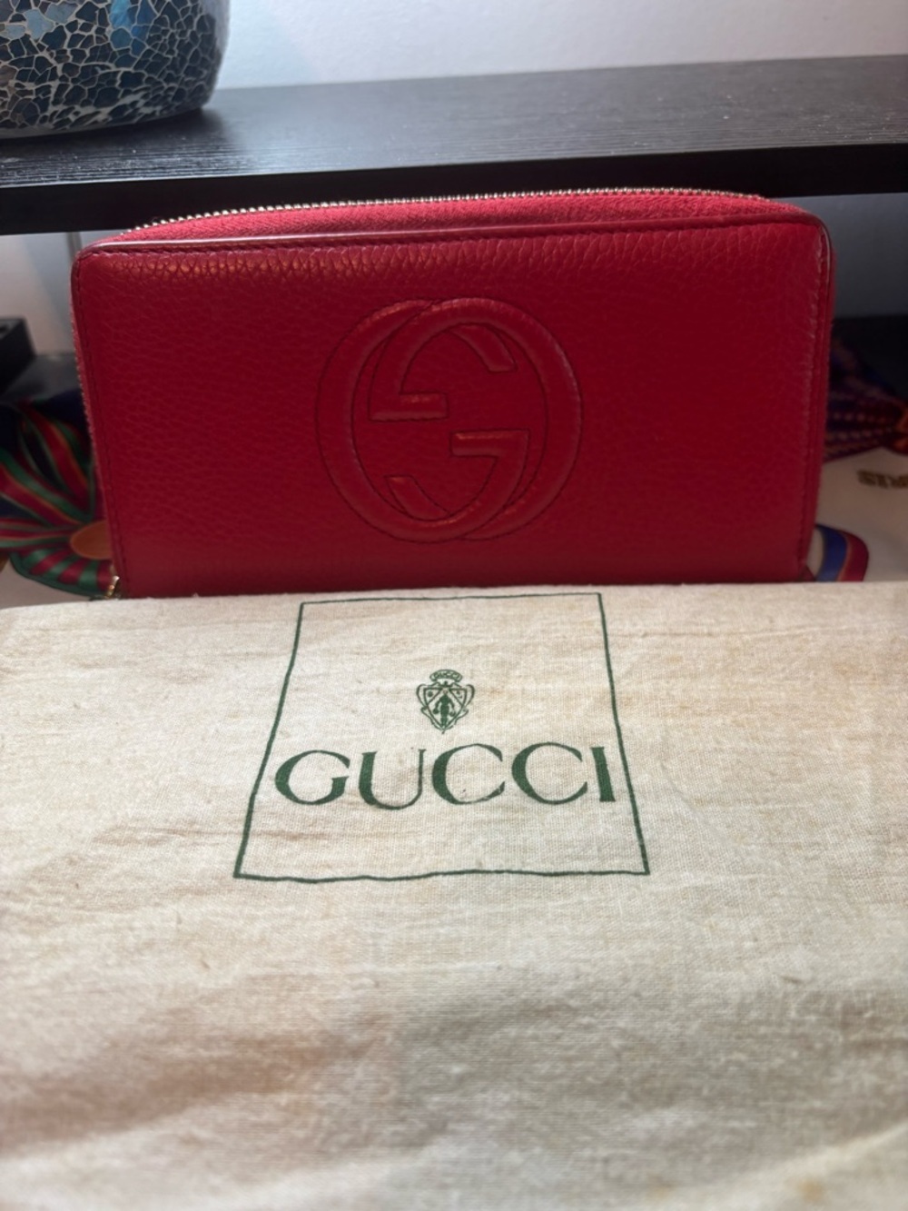 Authentic Gucci Soho Disco Zip Wallet Red - EXCELLENT Condition with Dust Bag - Picture 2 of 9